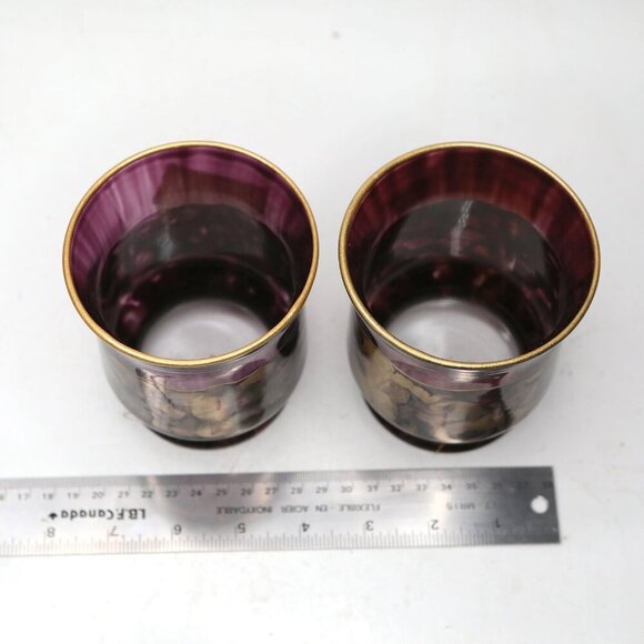 Vintage Signature Glass Handmade Vases Nova Scotia Artist Decor Burgund Gold NEW - Picture 11 of 11